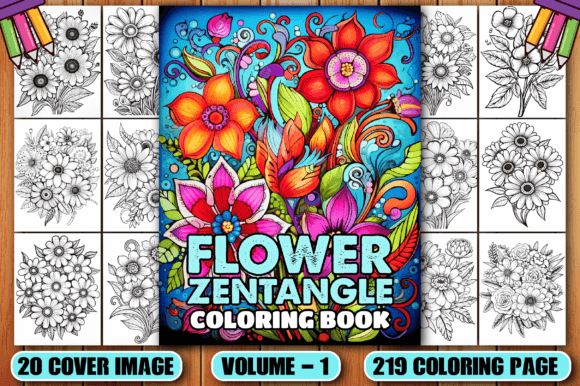 Download 219 Zentangle Flower Coloring Pages KDP - Coloring pages kdp Collection