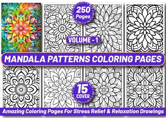 Download 250 Mandala Patterns Coloring Pages KDP - Coloring pages kdp Collection