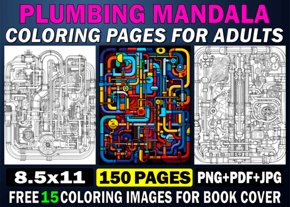 Download 150 Plumbing Mandala Coloring Pages KDP - Coloring pages kdp Collection