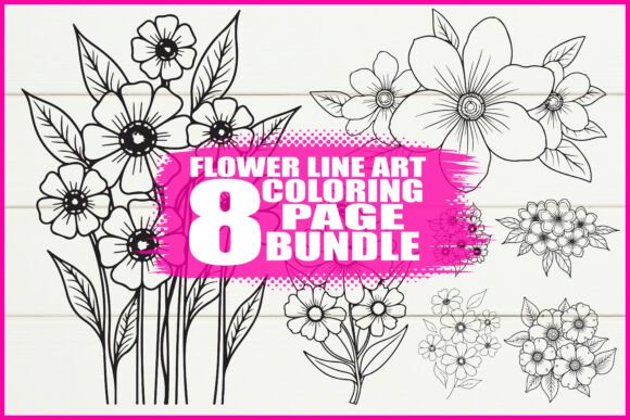 Download Flower Line Art Coloring Pages Set - Premium Resources